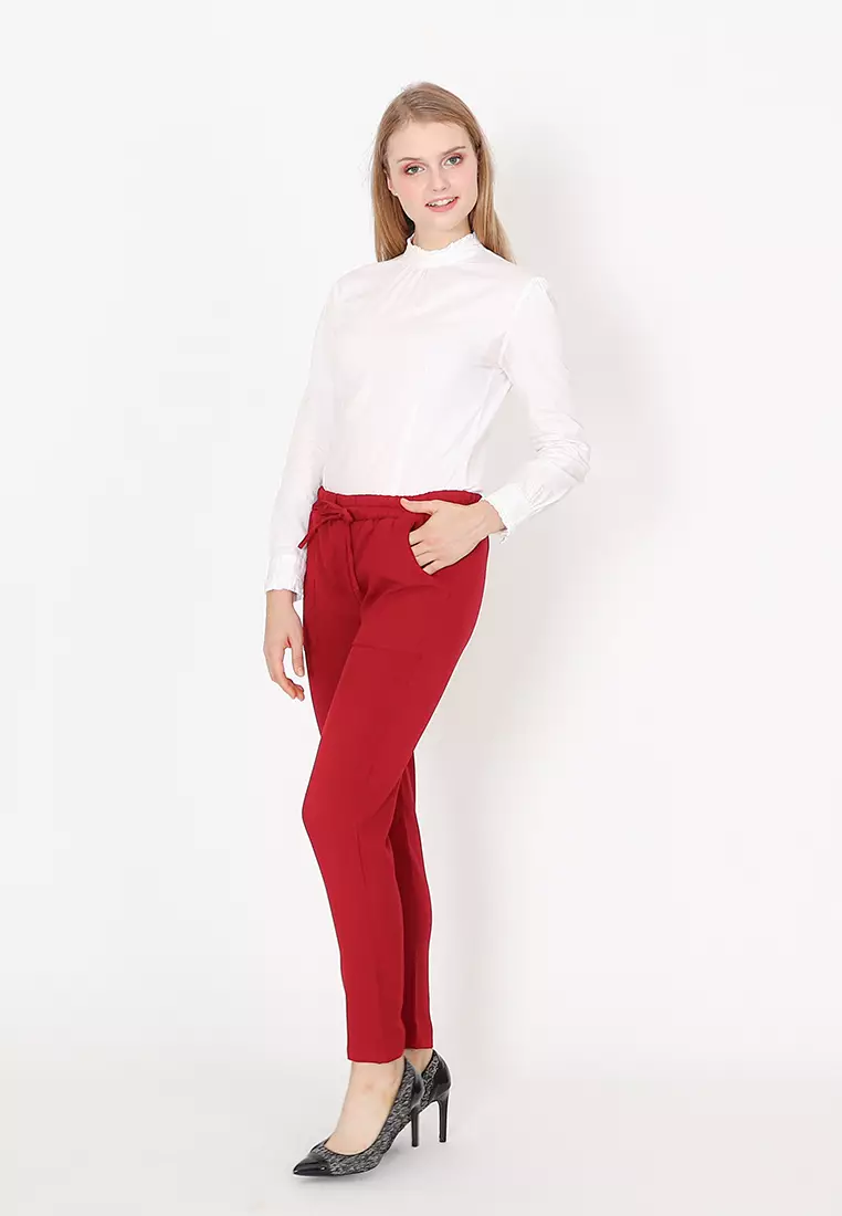 Emerald Maroon Pants