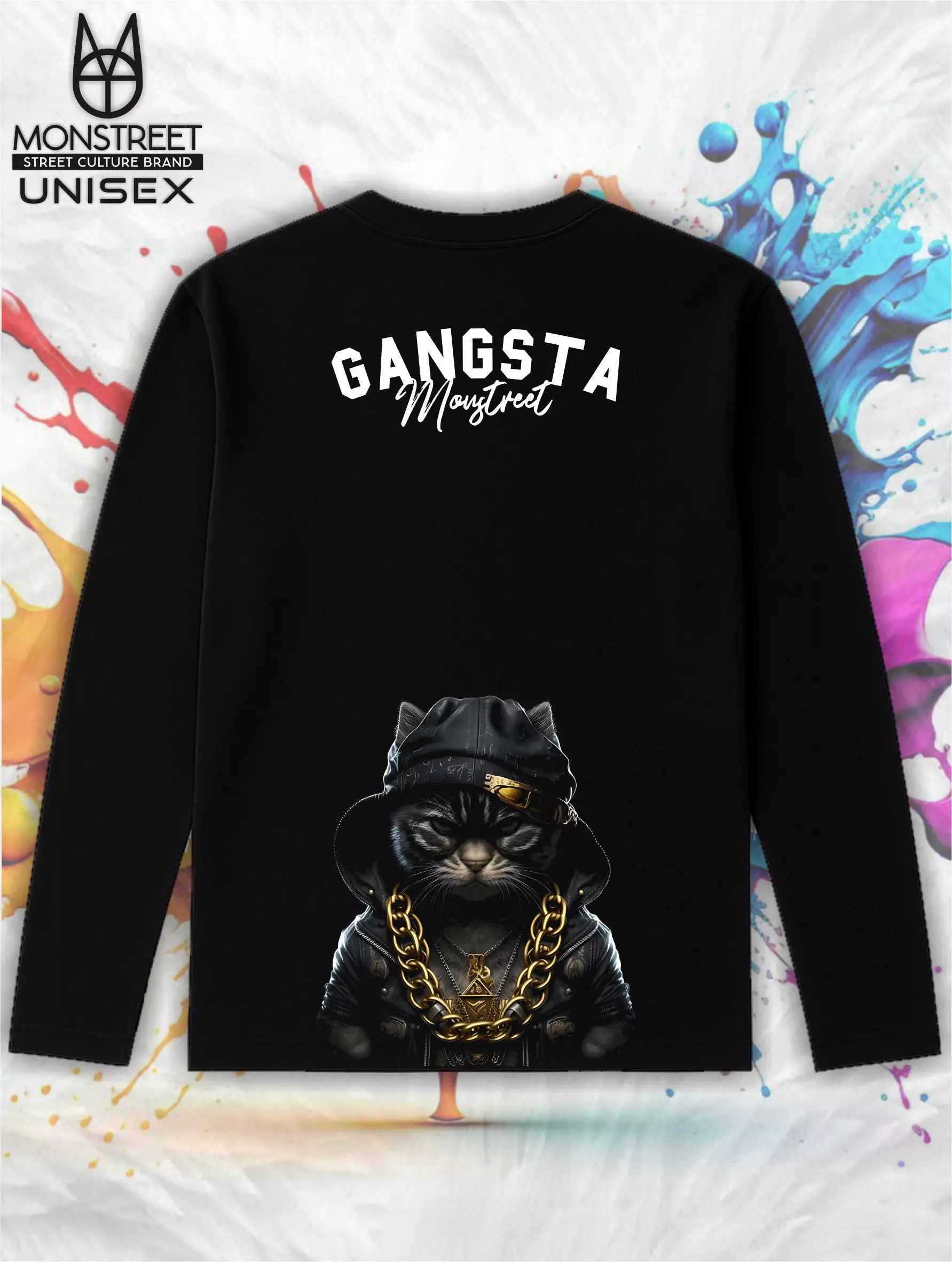 Monstreet Kaos Katun Combed 24S Grafis Reguler Fit Lengan Panjang Hitam Tshirt LUTR178 Cotton Combed 24S Graphic Tshirt Regular Fit Full Sleeve Black Tshirt