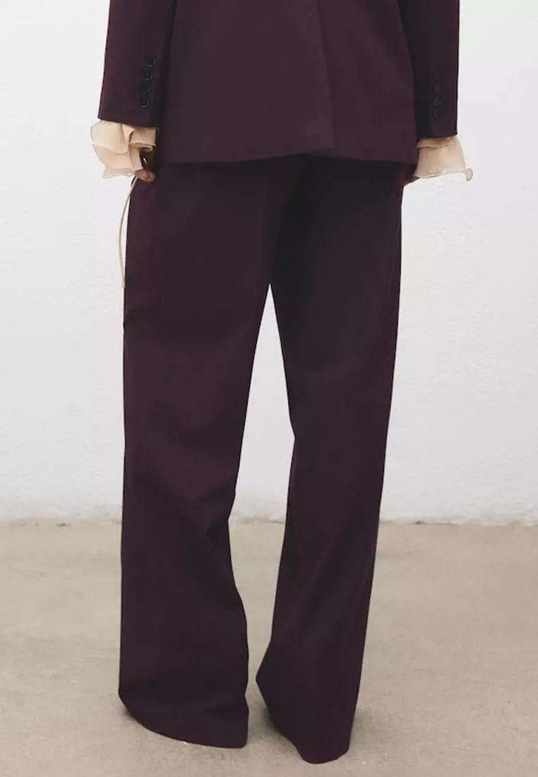 Wide-Leg High-Rise Pleated Trousers