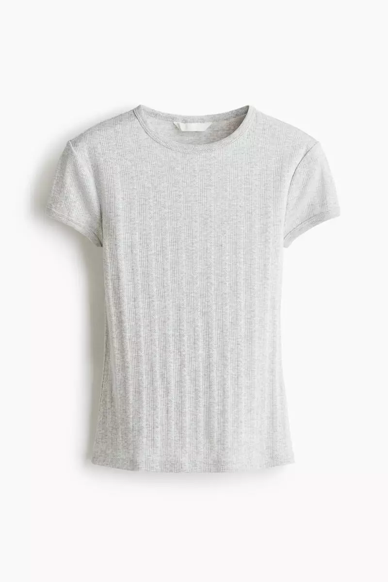 Pointelle-knit T-shirt