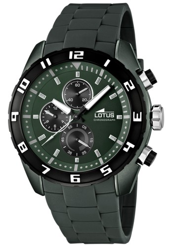 Lotus Men's Watch LOT L15842/4 Chronograph Black Green Rubber