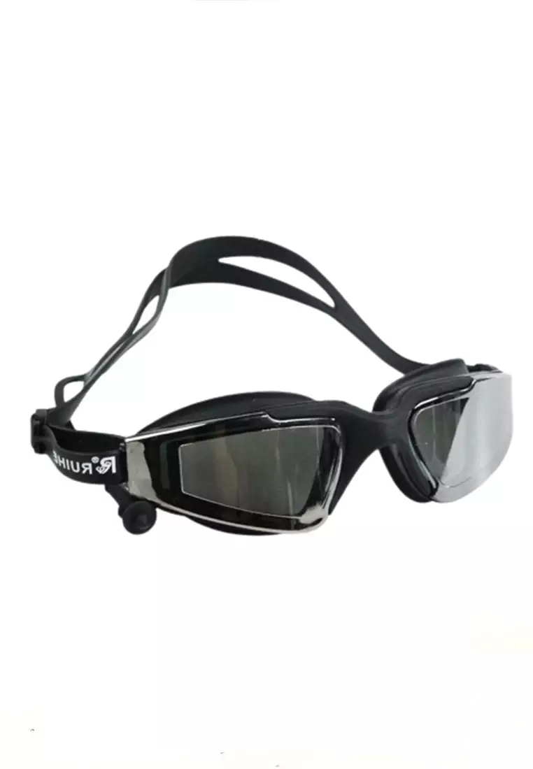 Javen Kacamata Renang Unisex Anti Fog UV Protection Design Sporty Material PC Silicone ORIGINAL - Black