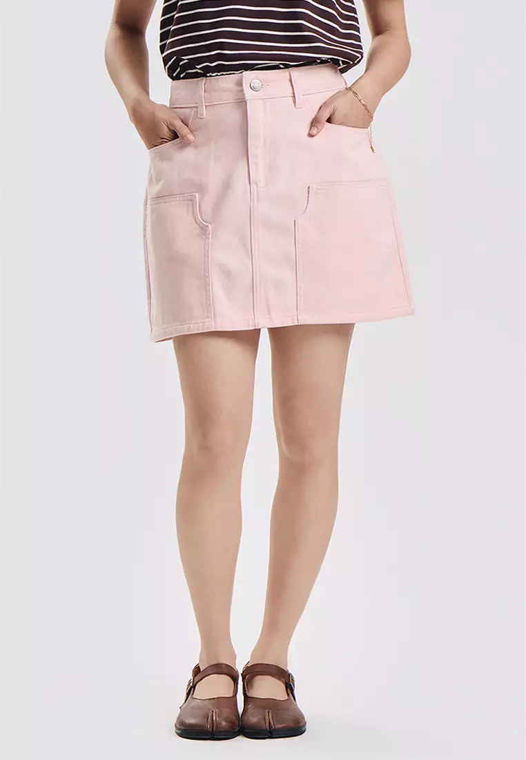 Carpenter Colored Denim Skirt