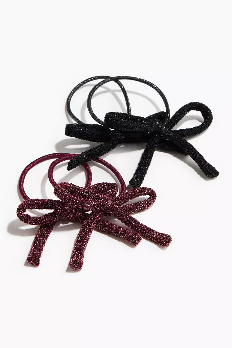 4-pack bow-detail hair elastics