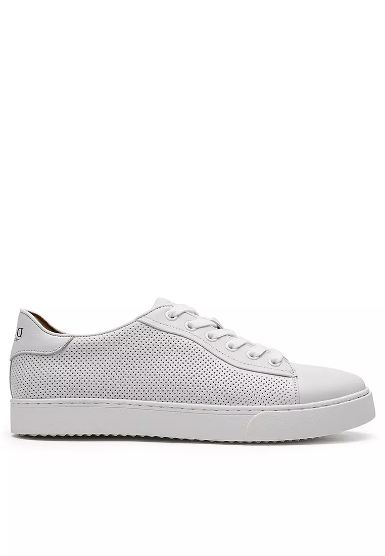 White perforated shop leather sneakers