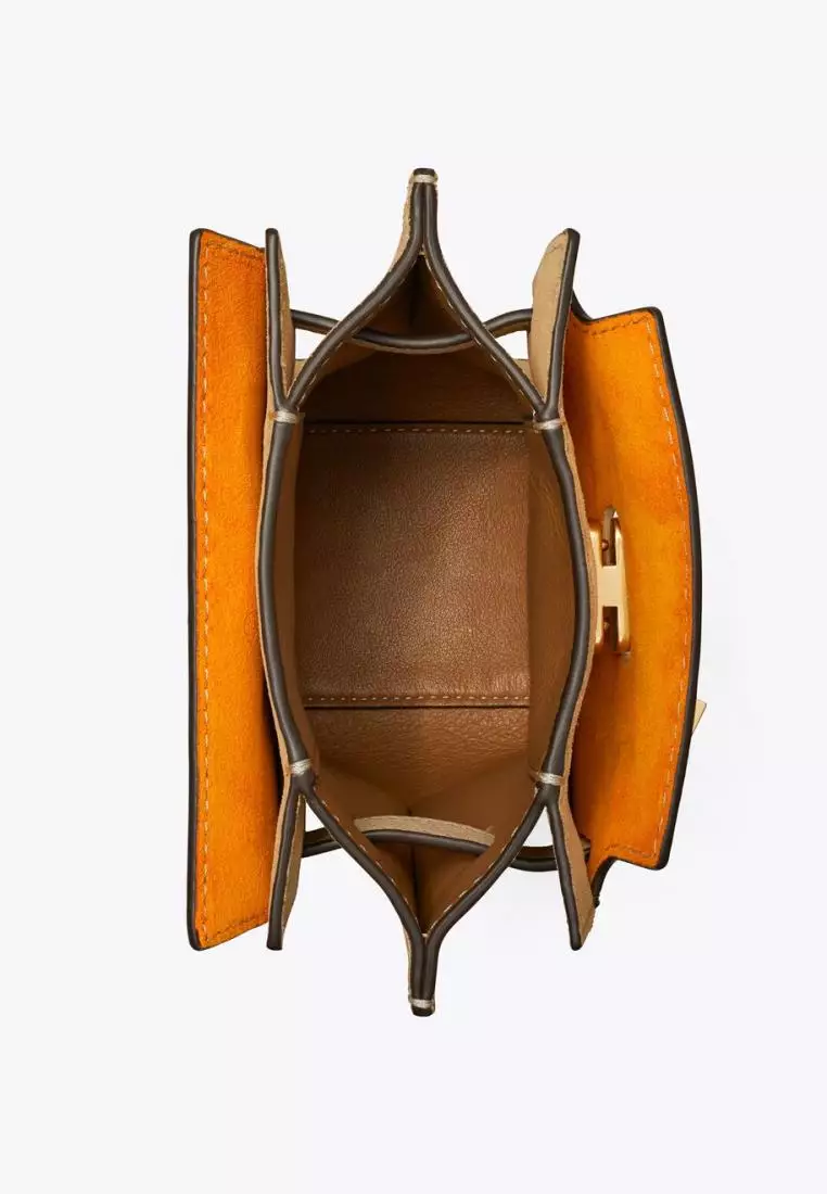 Tory Burch Petite Lee Radziwill Pebbled Double Bucket Bag New Moon