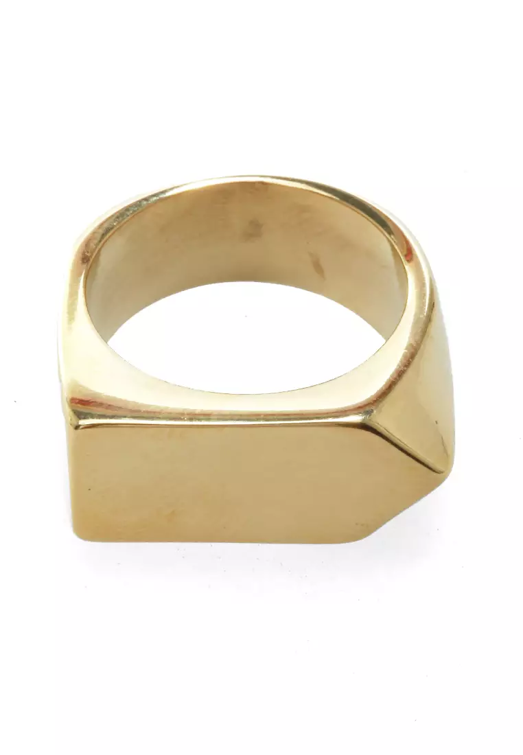 Daisy Aksesoris Fashion Pria Wanita CIncin Uniqe Design Material Titanium ORIGINAL - Gold Glossy