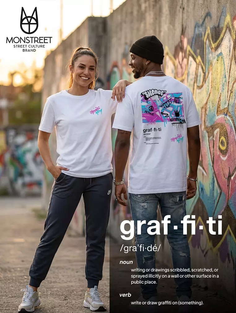 Monstreet Kaos Katun Combed 24S Grafis Reguler Fit Putih Tshirt UTR133 Cotton Combed 24S Graphic Tshirt Regular Fit White Tshirt