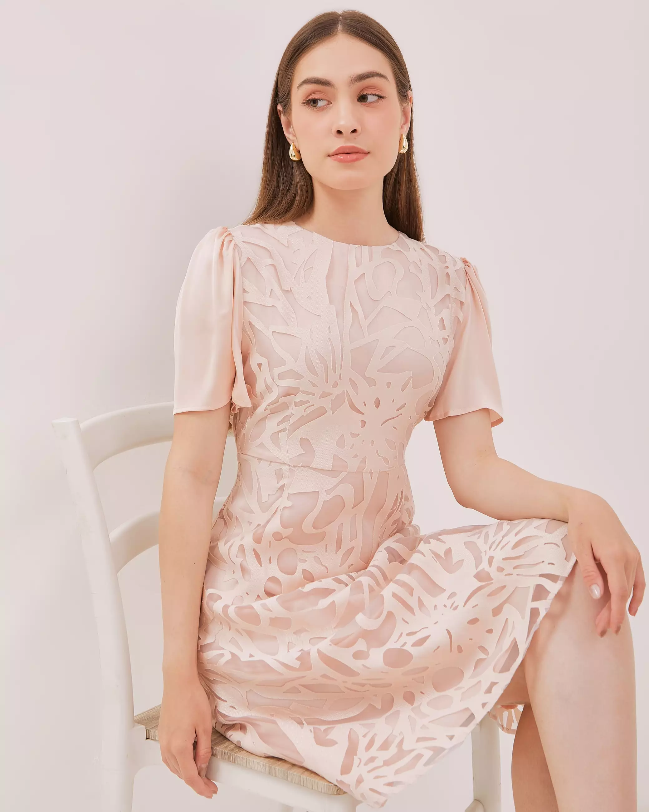 Urban Exchange Ameena Midi Dress Pink Warna Pink