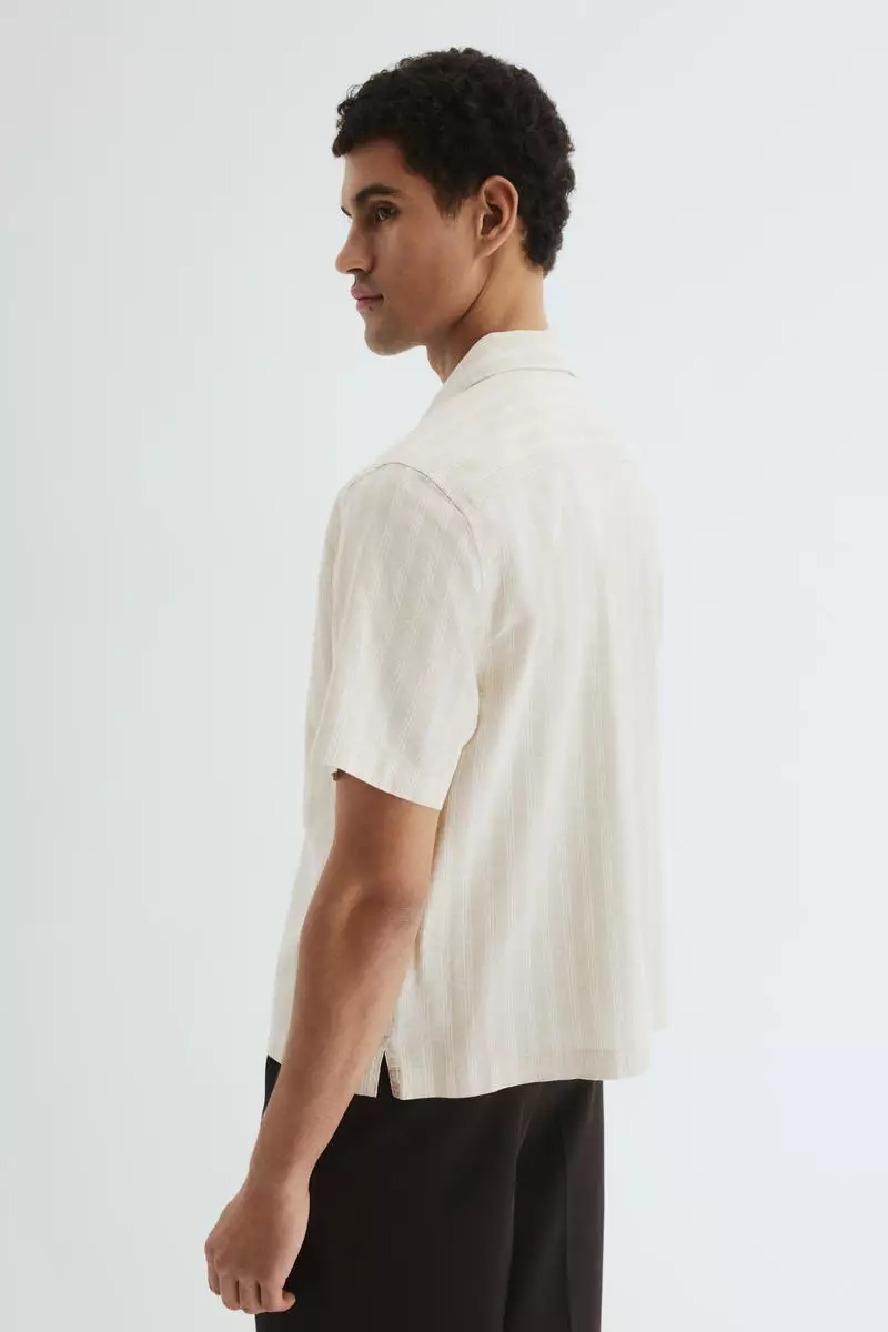 Regular Fit Linen-blend resort shirt
