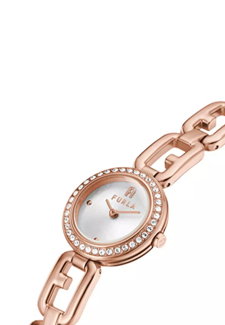 Furla Arco Chain Jewelry Rose Gold Watch