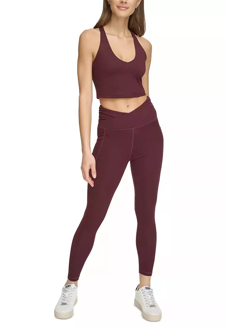 High-Waisted PowerSoft Color-Block 7/8-Length Compression Leggings