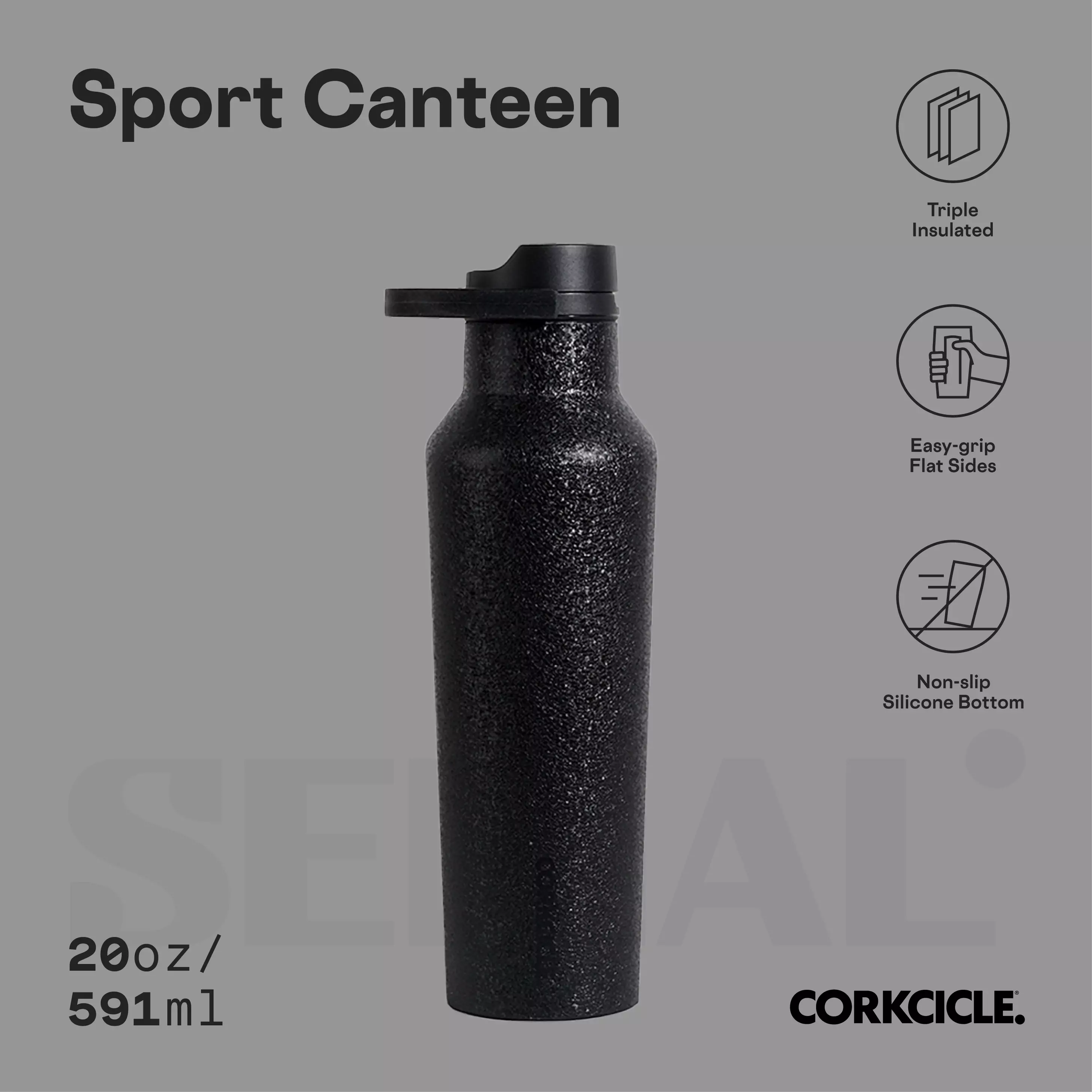 CORKCICLE Sport Canteen 20oz - Lava Rock