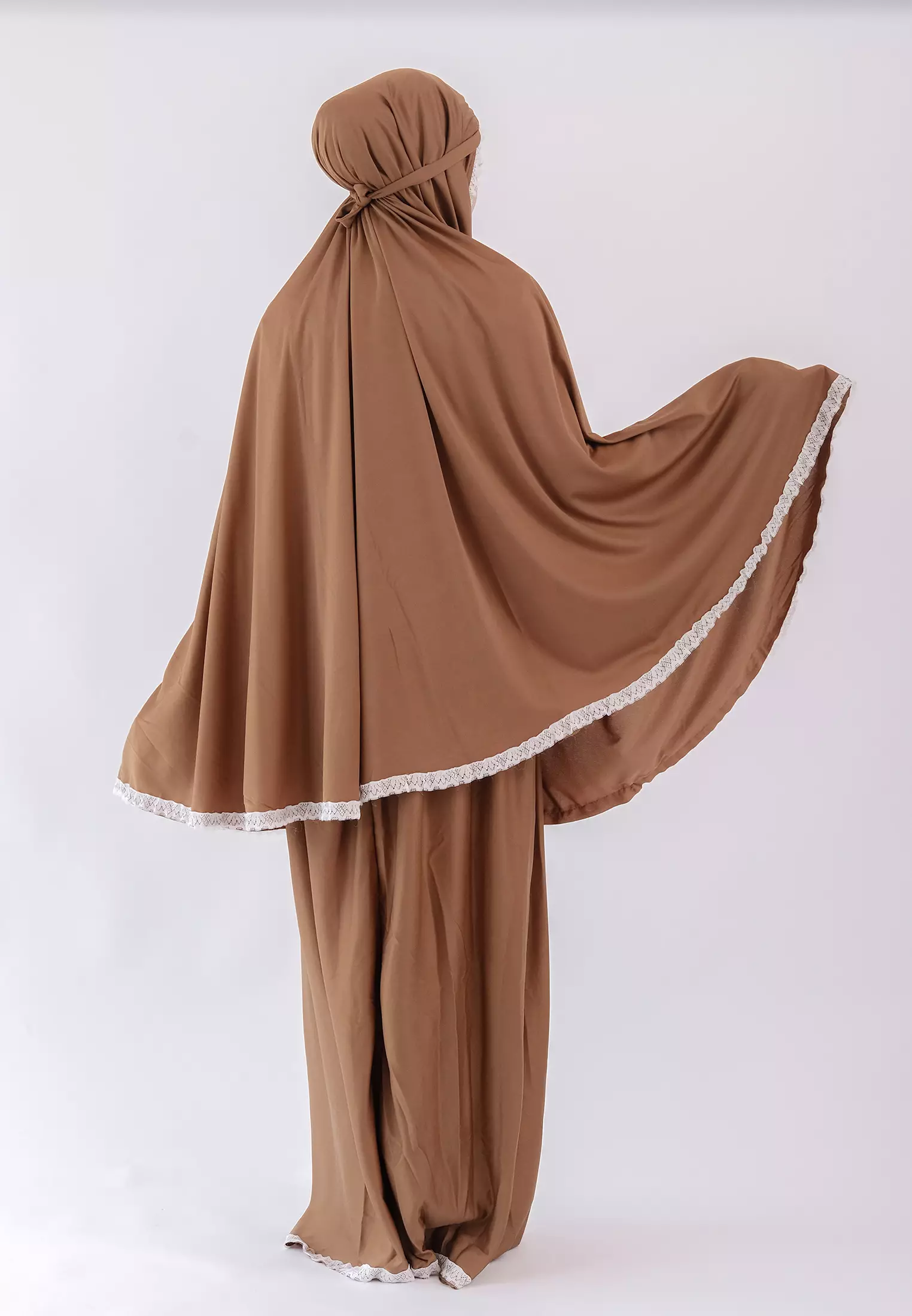 Cotton Bee - Mukena Dewasa List Renda - Ice Chocolate