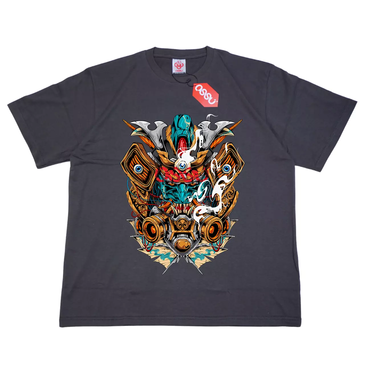 OSSU Samurai Japan Mask Grey Tshirt