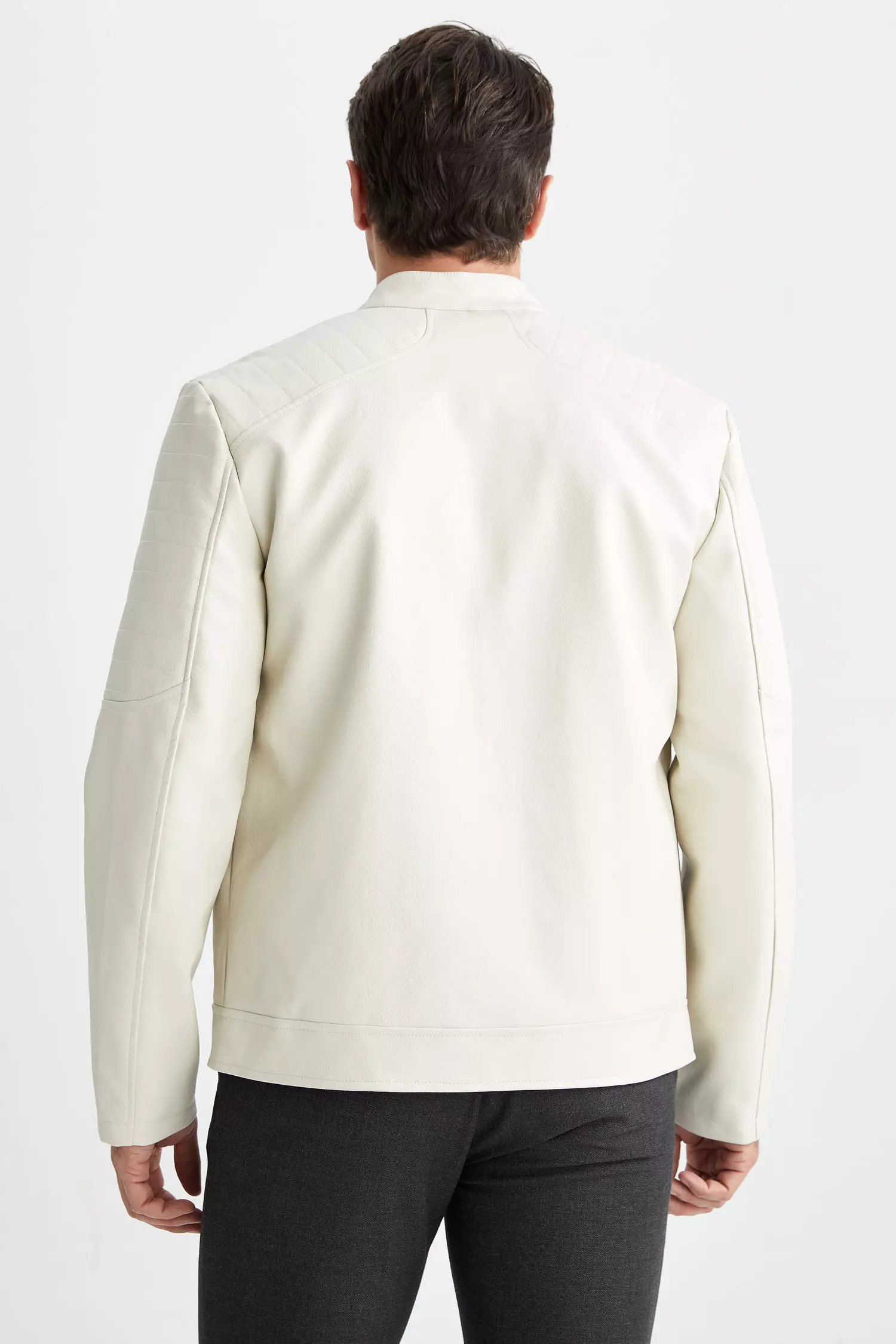 Slim Fit Faux Leather Coat