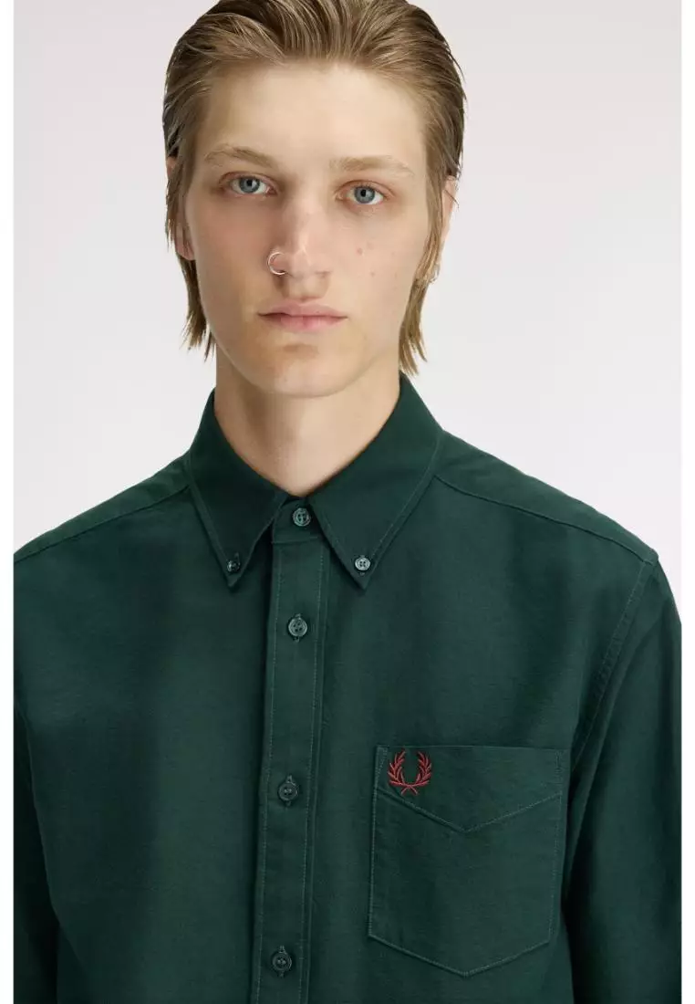 Fred Perry M5516 Long-Sleeve Oxford Shirt (Grassroots)
