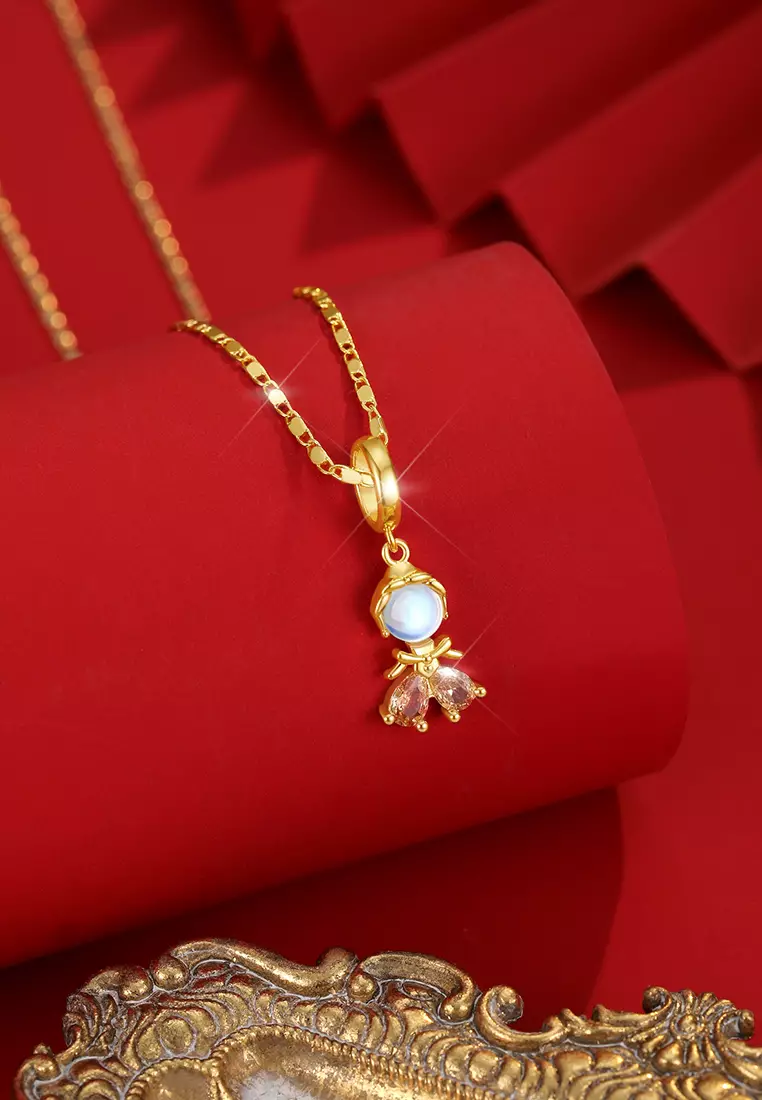 Kalung Wanita Korea Original Zirconia Moonstone Fashion Style Cewek Necklaces