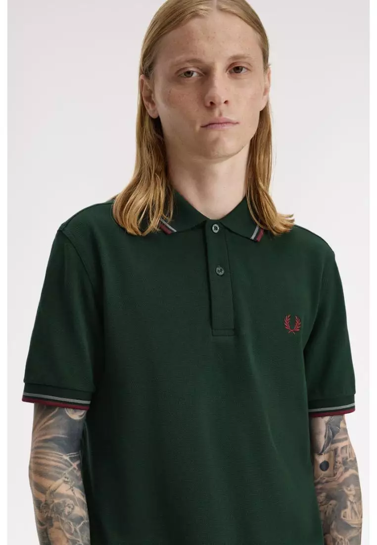 Fred Perry M3600 Twin Tipped Fred Perry Shirt (Grassroots / Stockport Blue / Oxblood)