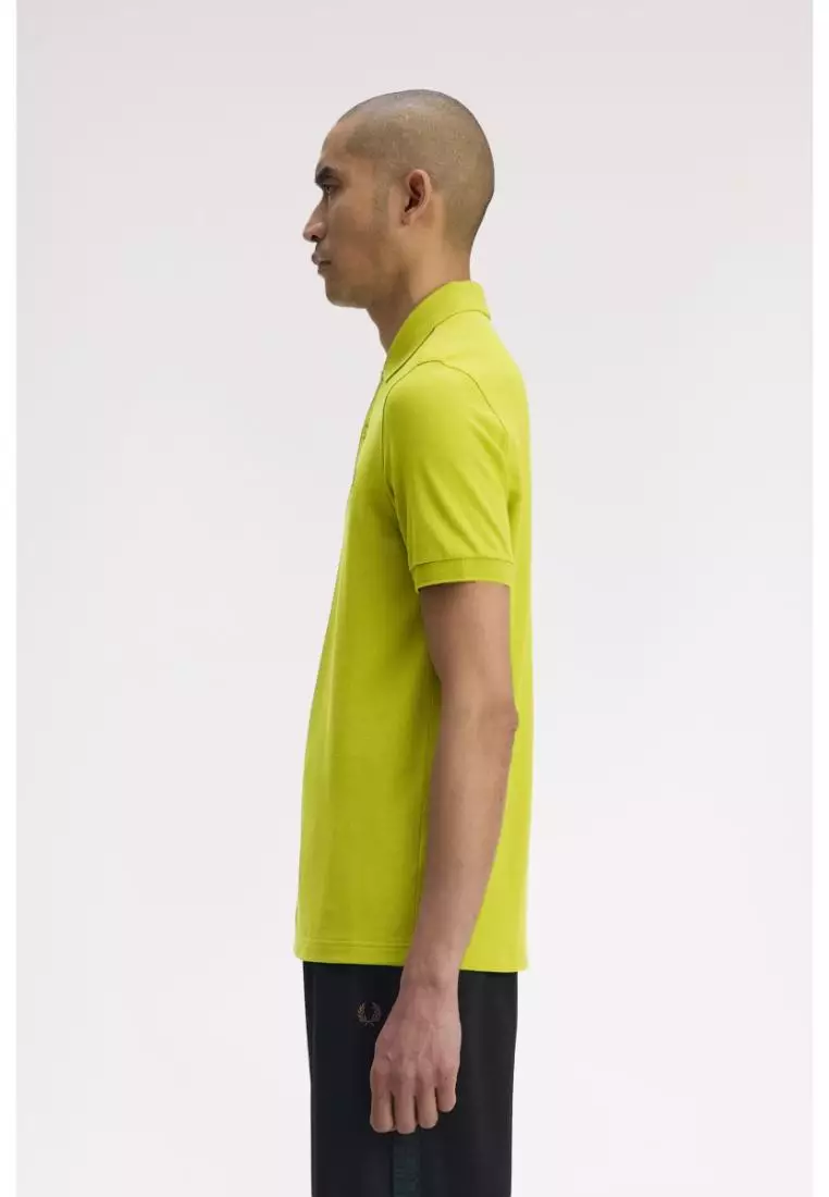 Fred Perry M6000 The Fred Perry Shirt (Tennis Ball Yellow / Ecru / French Navy)