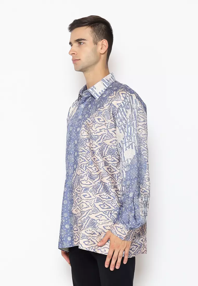 Rinjanie Batik - Kemeja Pria Cap 1 - Batik Pastel Viscose Premium