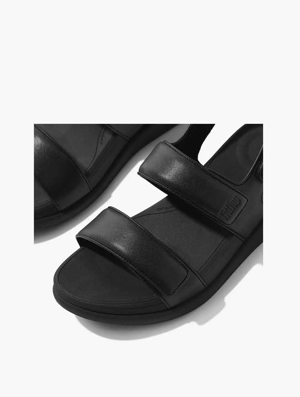 Fitflop F-Mode Go Adjustable Flatform Back-Strap Sandals - All Black
