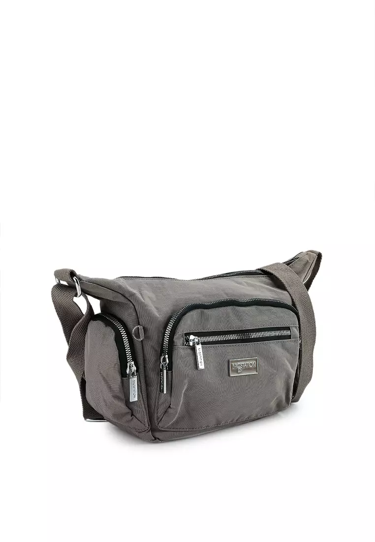 Metallic Series Crinkle Nylon Crossbody Bag