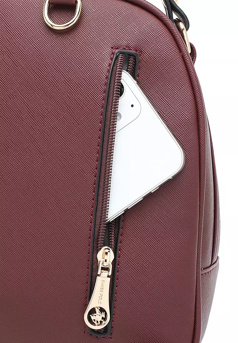 Women's Casual 2-Way Backpack (Tas Ransel Wanita & Tas Punggung Wanita) - Merah