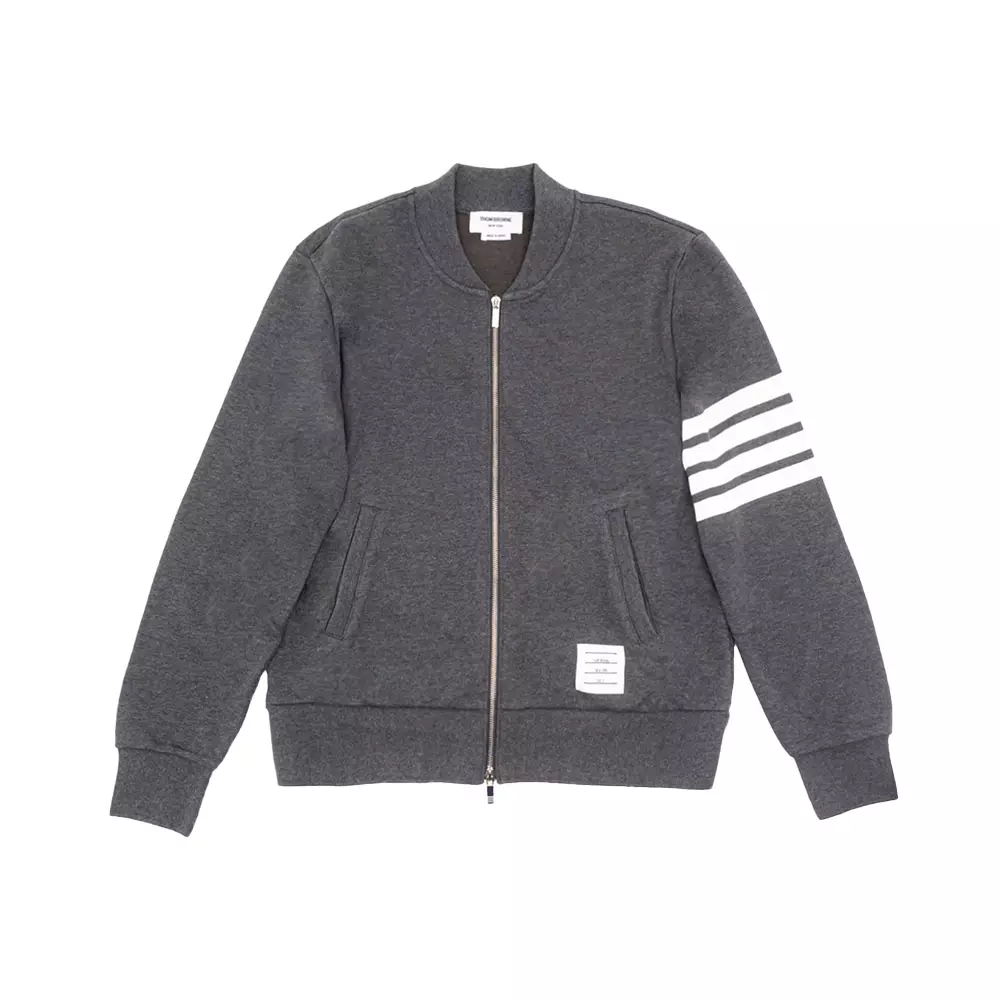 Jual Thom Browne 4-Bar Bomber Jacket Dark Grey Original 2025