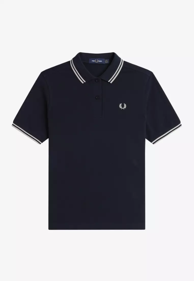 Fred Perry G3600 The Twin Tipped Fred Perry Shirt (Navy / Oatmeal / Oatmeal)