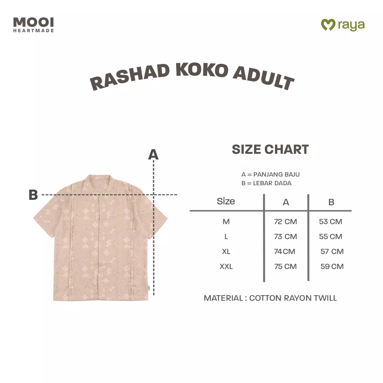 Mooi Atasan Pria Kemeja Pria Raya Collection Rashad Koko Adult Zeina Series - Sky Blue
