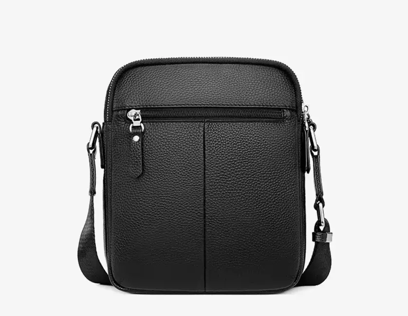 Bison Denim Tas Selempang Pria Messenger Bag Kulit Sapi Asli N2845 - BLACK
