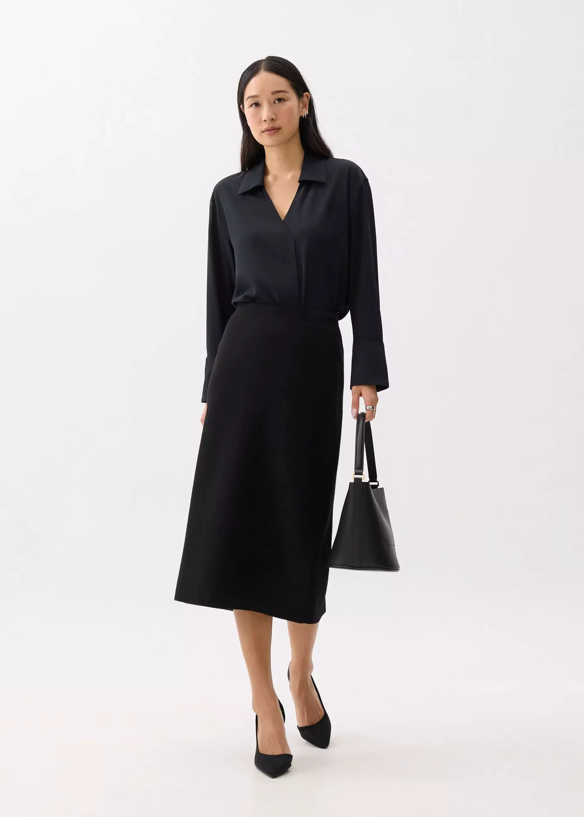 Atasan Wanita - RuchedReady® Ily Notch Collar Blouse