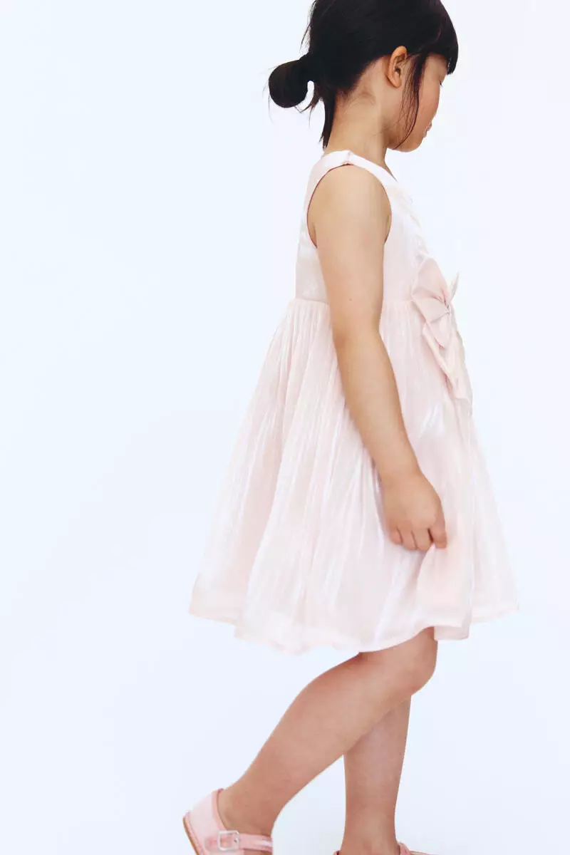 Bow-detail organza dress