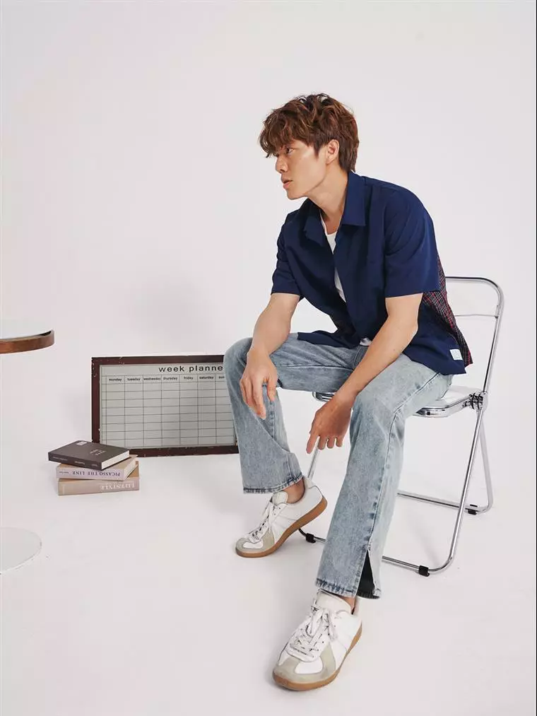 Cotton Washed Brushed Color Split Jeans [KL1568]