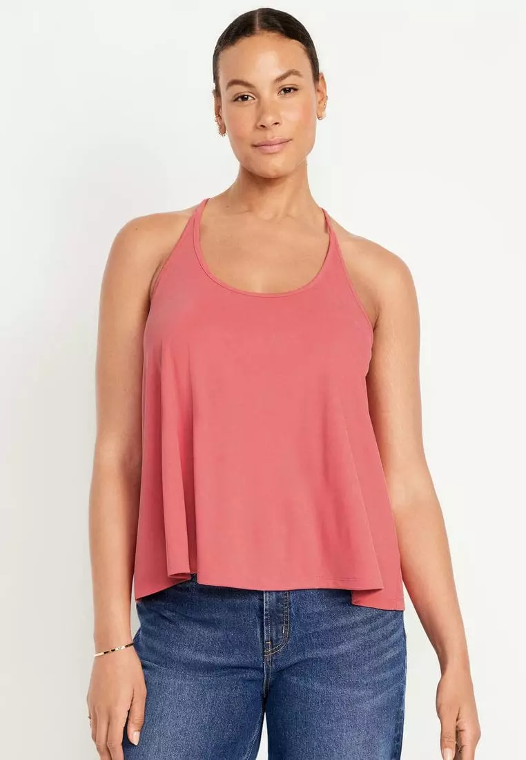 Rib-Knit Strappy Tank Top