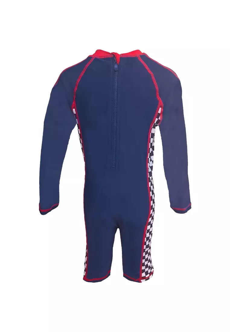 Cars Long-Sleeved Bodysuit with UPF 50 Swimwear for Kids Boys