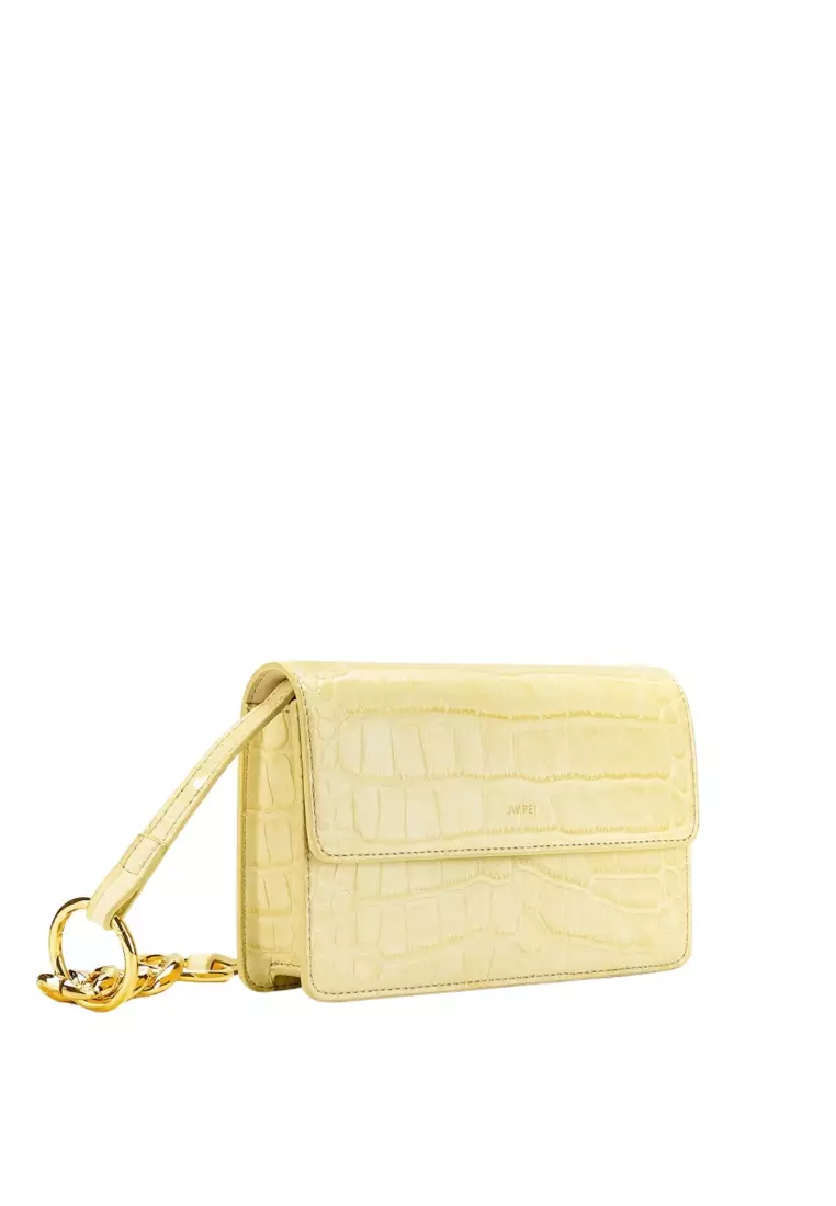 Jual JW PEI Julia Chain Crossbody Bag Light Yellow Croc Original 2024