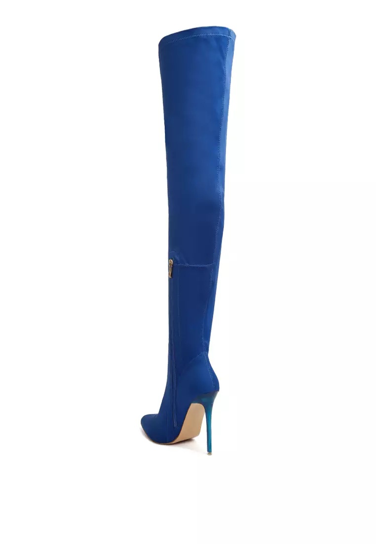 Buy London Rag Blue High Heel Long Boots Online ZALORA Malaysia