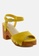 Rag & CO. yellow Studded Suede Wooden Clogs E960ASH138CEF3GS_2