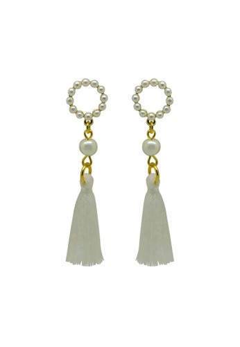 Fur Nyce white and gold Elegant Pearl White Tassel Drop Earrings 9CA5DAC8B3456BGS_1