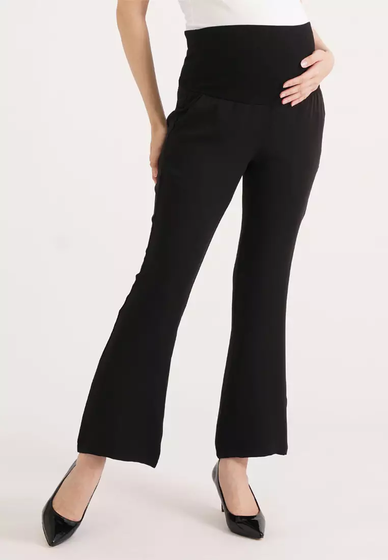 Buy 9months Maternity Black Maternity Full Panel Boot Leg Pants 2024