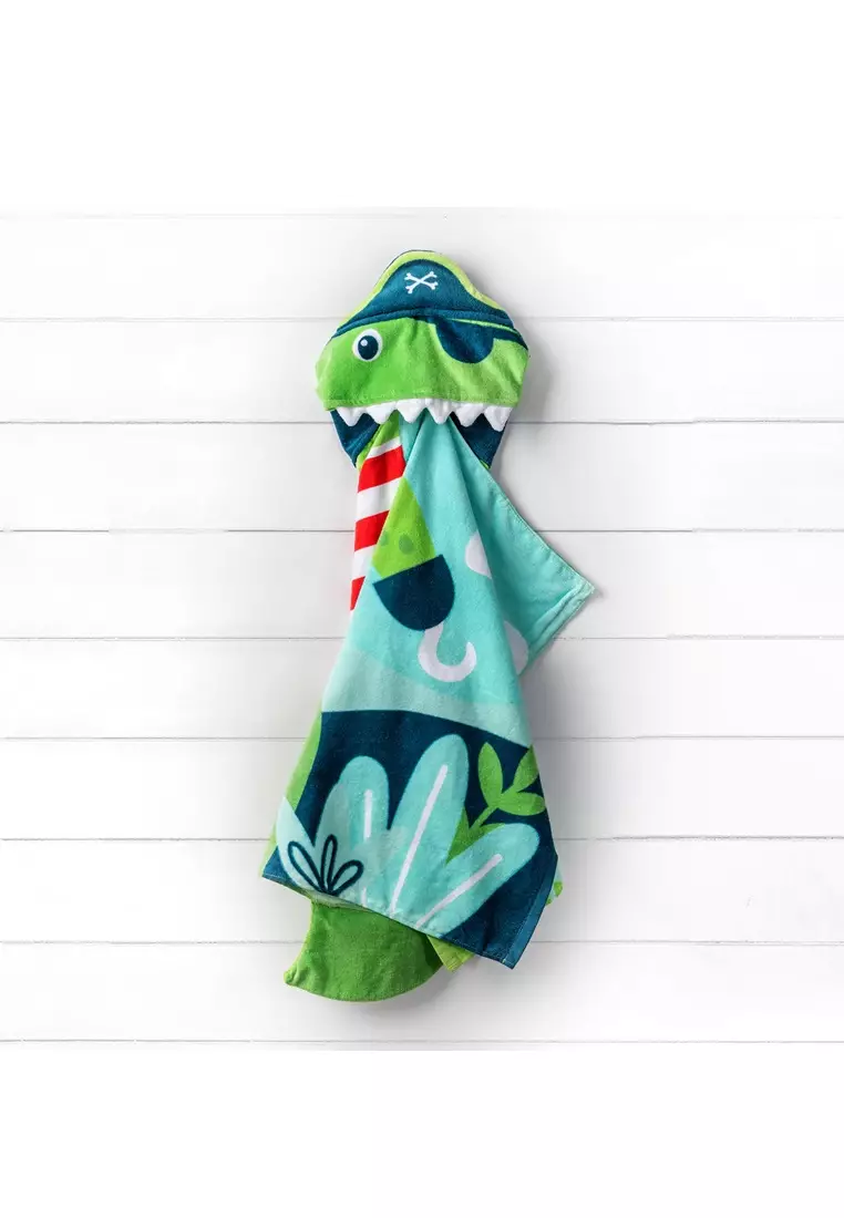 Hooded Towel Dino Pirate