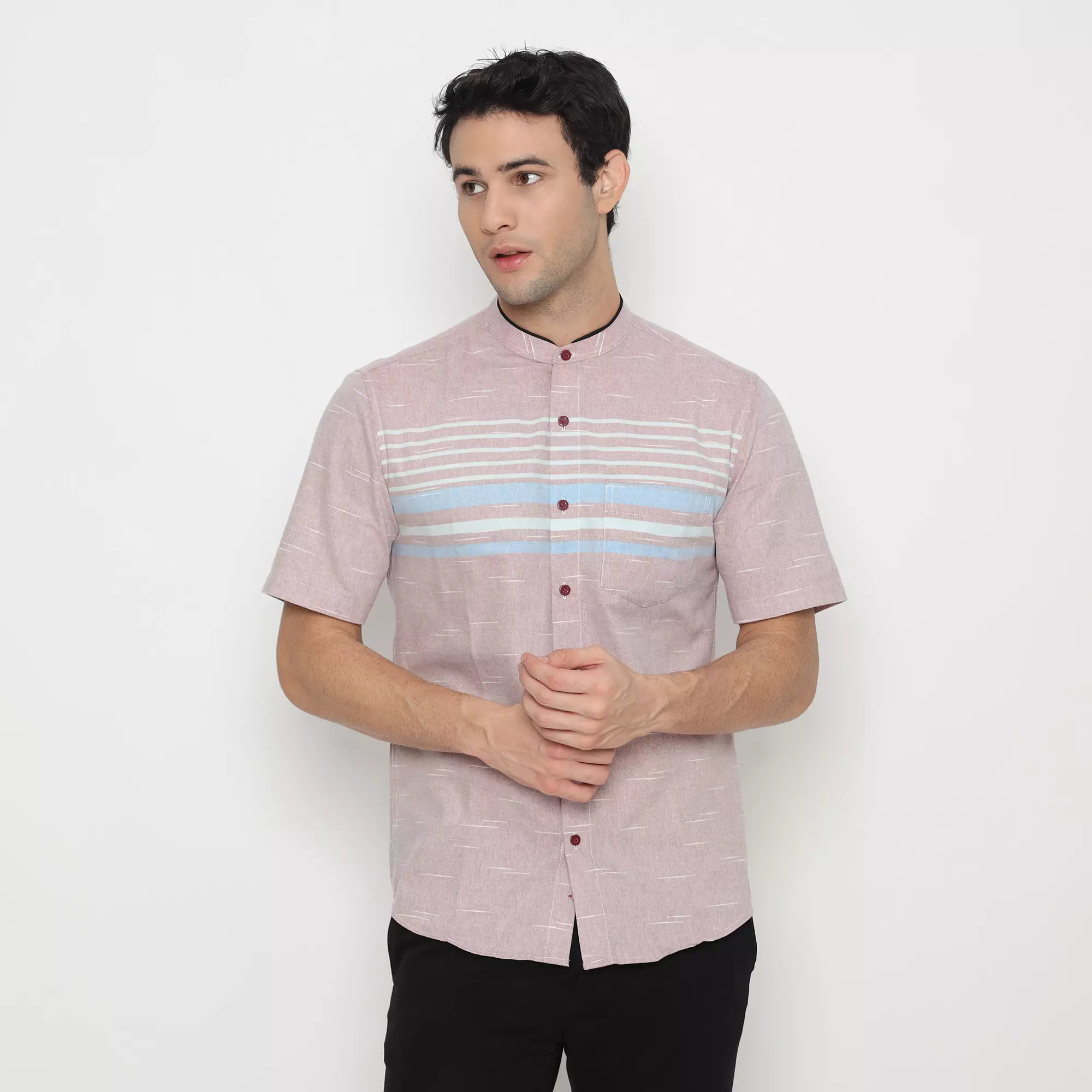 Platini Kemeja Koko Pria Lengan Pendek Katun Maroon 931146