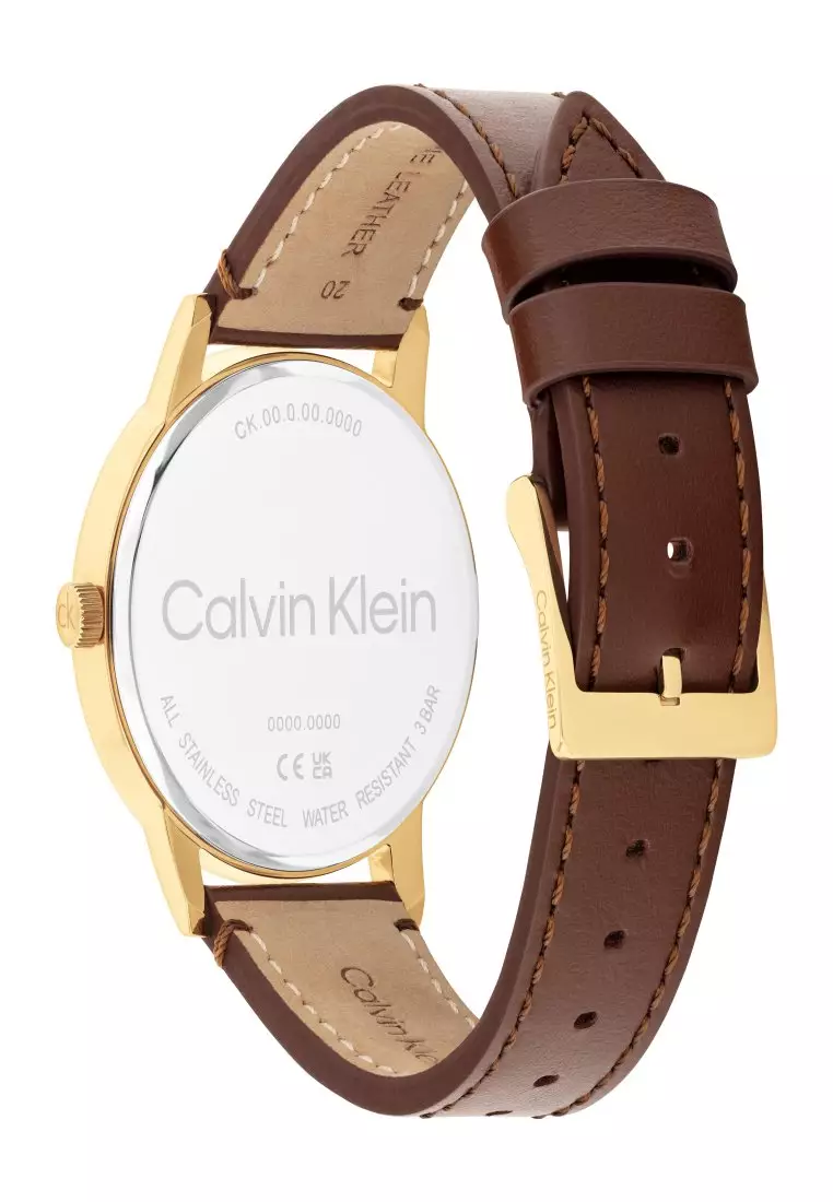 Men's Brown Leather Quartz Watch - CK25200503