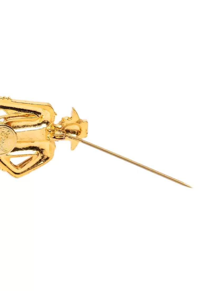 CHANEL COCO MADEMOISELLE８g×2 希少 Chanel Pre-Loved Chanel Gold Plated Coco Mademoiselle Pin Brooch