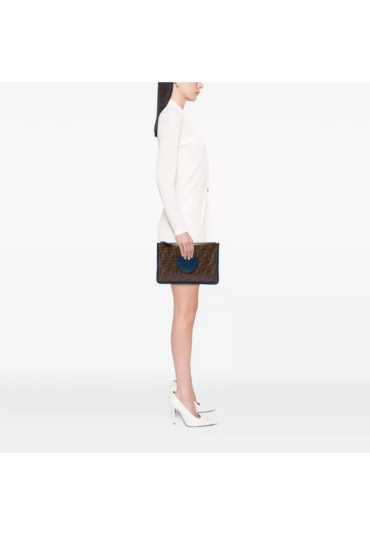 Pre-Loved Fendi Zucca Coated Canvas Clutch