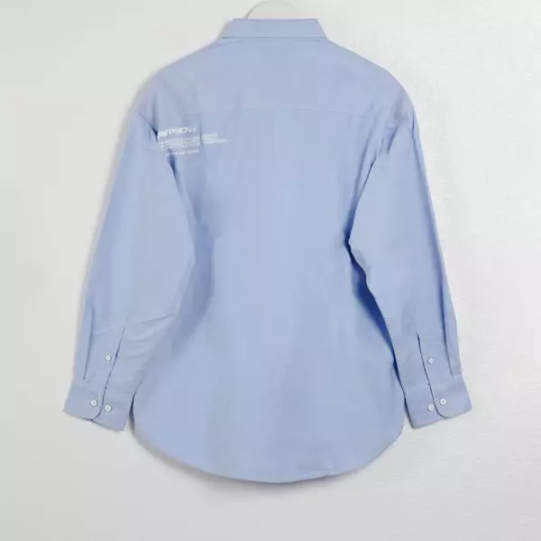 Kemeja AAPE NOW EMBROIDERY PATCH BLACK BLUE LONG SHIRT 100% ORIGINAL