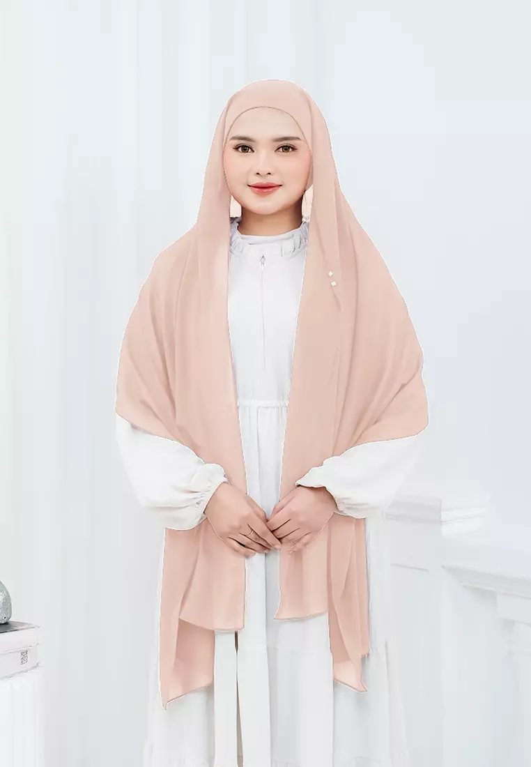 HIJAB INSTAN ELENA - PEACH CREAM