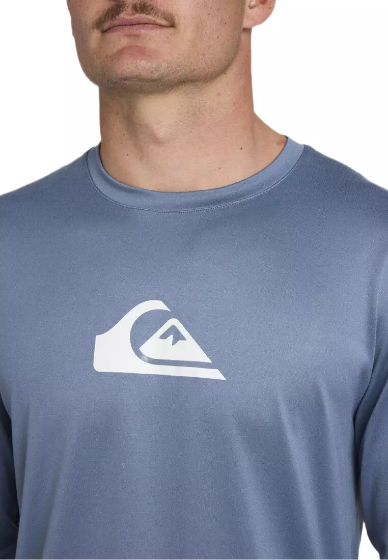 Mens Solid Streak Long Sleeve Surf T-Shirt